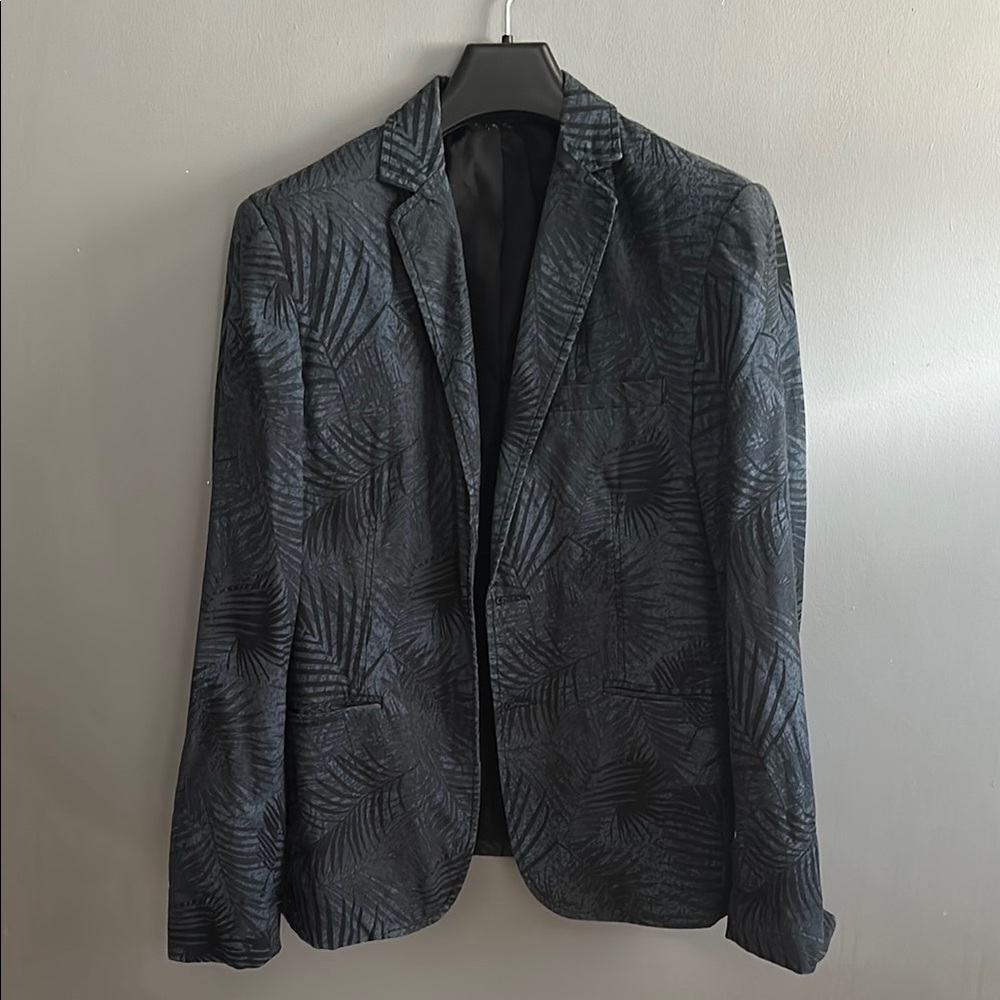Men's Black Patterned Blazer